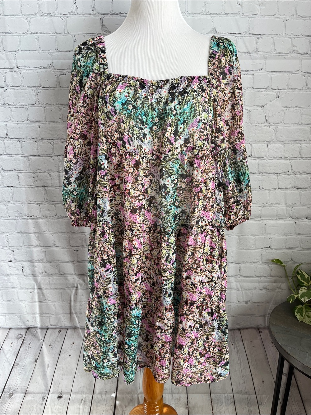 J. Crew Floral Beach Square-Neck Swim Coverup Dress